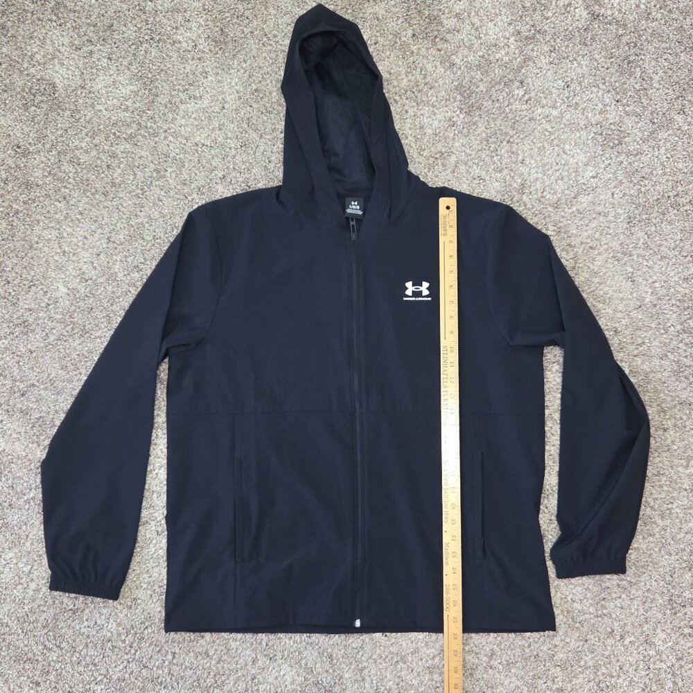 NWT -- Under Armour Men’s UA Vibe Woven Windbreaker, Black, Men's Large - Picture 4 of 10